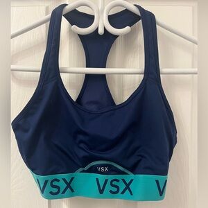 VSX Victoria Secret Navy Blue with Teal band Sports Bra